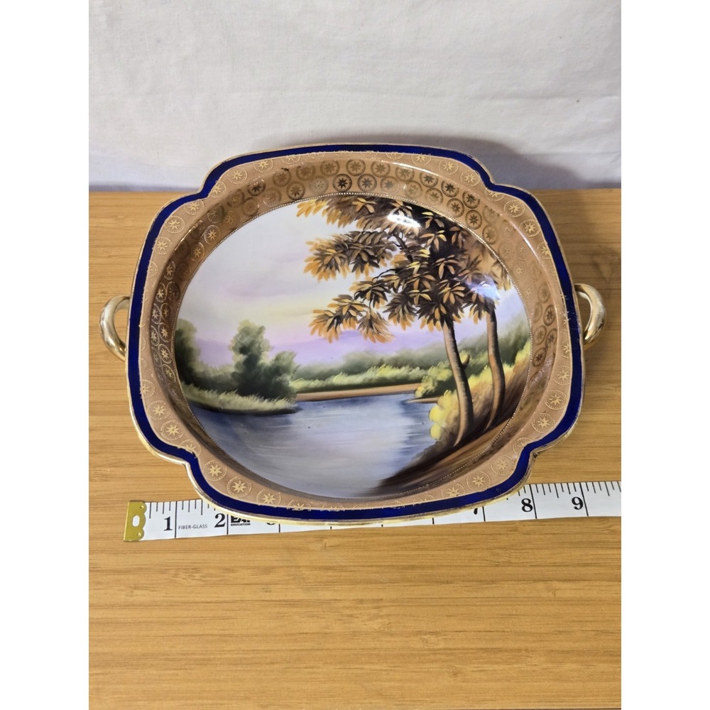Antique Noritake Nippon Hand-Painted Porcelain Serving Bowl. Some Wear See Pics - Picture 3 of 13